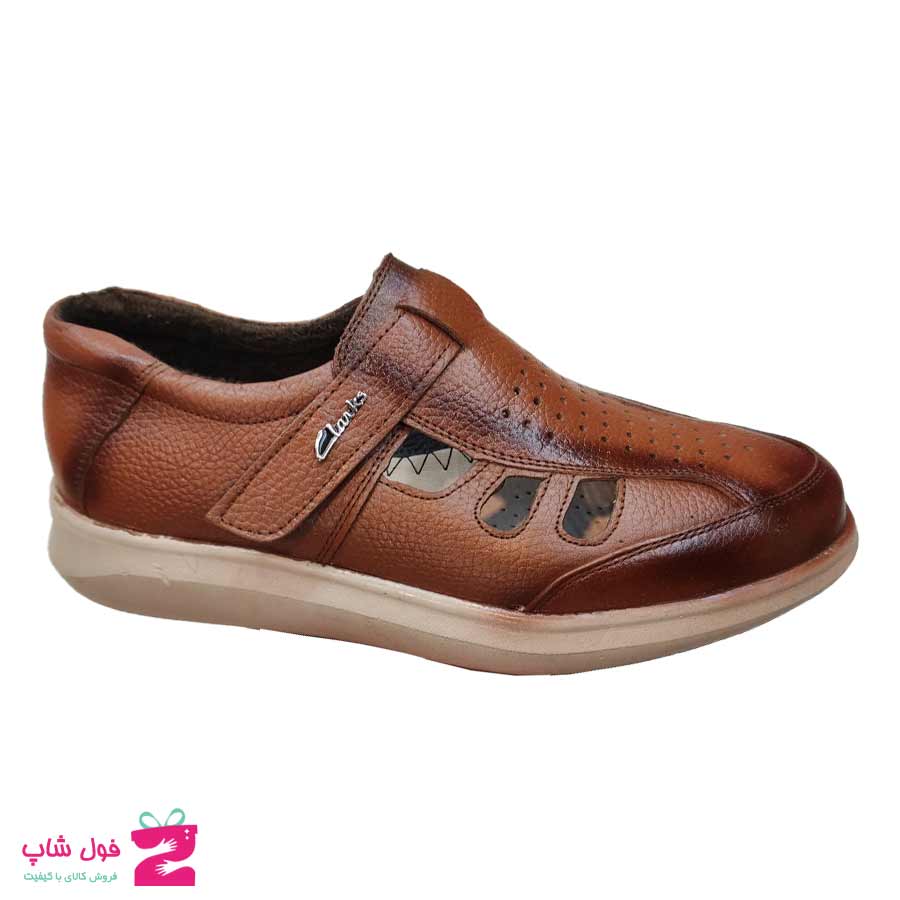 کفش تابستانی  طبی راحتی مردانه چرم طبیعی تبریز کد 2674