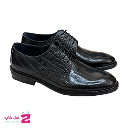 کفش مردانه مجلسی  چرم طبیعی گاوی کروکودیلی تبریز کد 3421