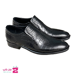 کفش مردانه مجلسی  چرم طبیعی گاوی کروکودیلی تبریز کد 3432