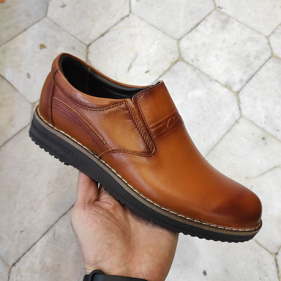 کفش طبی راحتی مردانه چرم طبیعی تبریز کد 2141