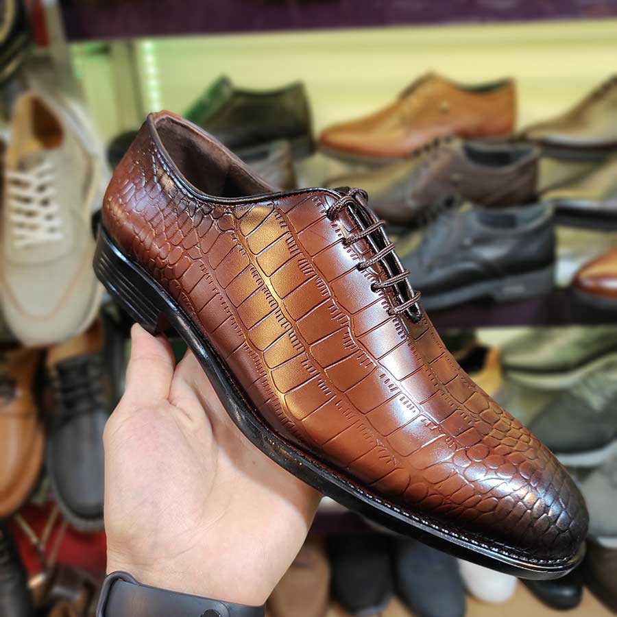 کفش مردانه مجلسی  چرم طبیعی گاوی  تبریز کد 1842