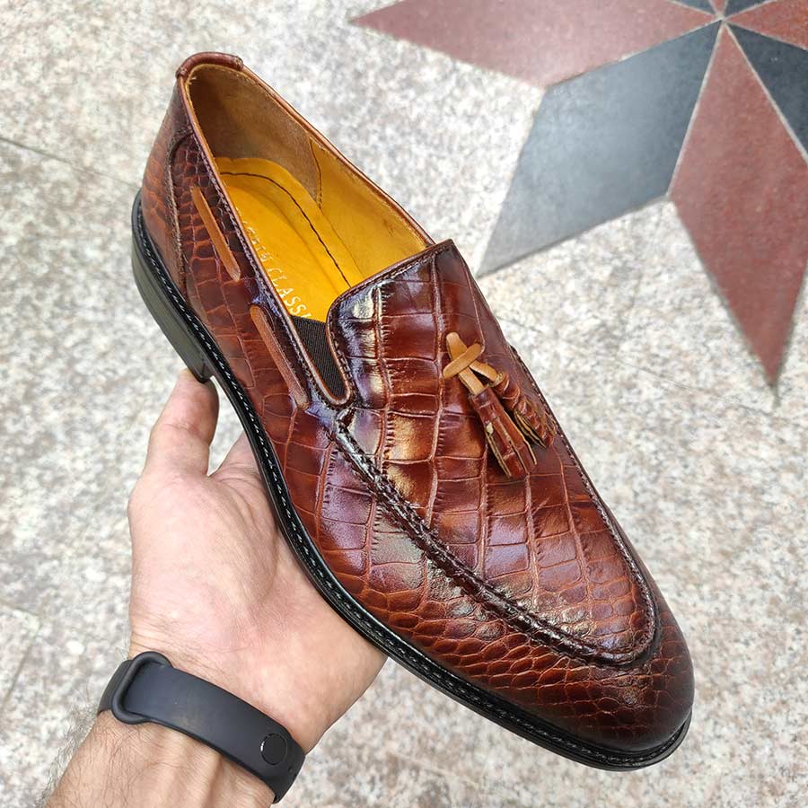 کفش مردانه مجلسی  چرم طبیعی گاوی  تبریز کد 1866