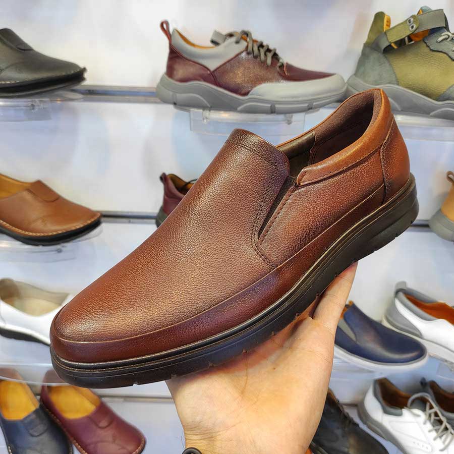 کفش طبی راحتی مردانه چرم طبیعی تبریز کد  1822