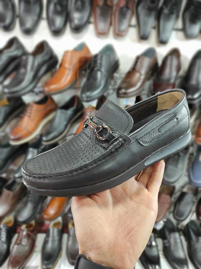 کفش تابستانی  طبی راحتی مردانه چرم طبیعی تبریز کد 1435