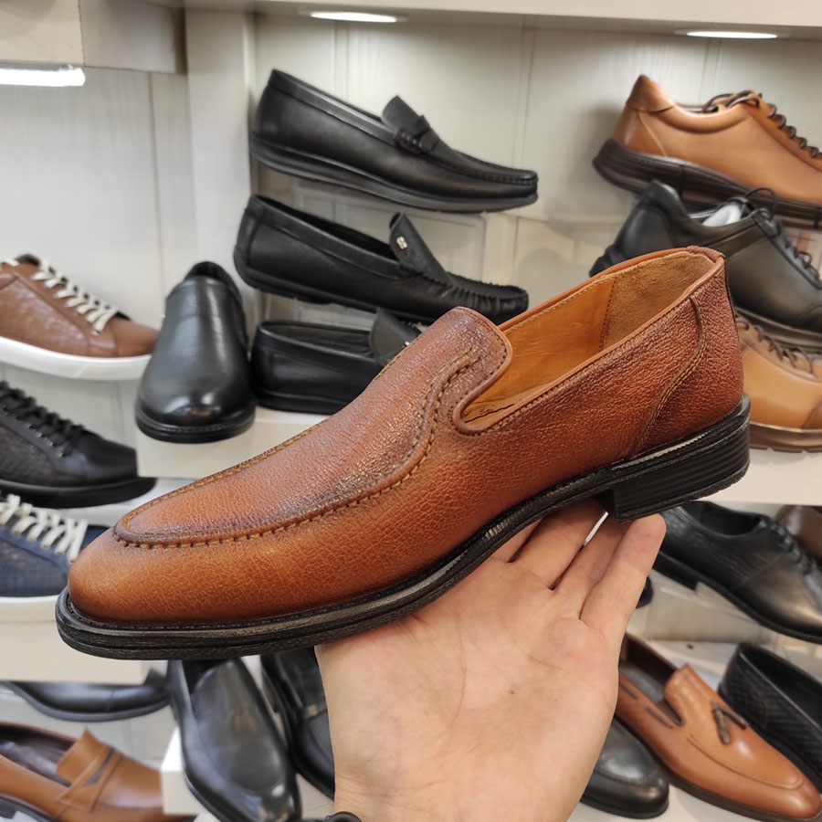 کفش مردانه مجلسی  چرم طبیعی گاوی  کد 1457