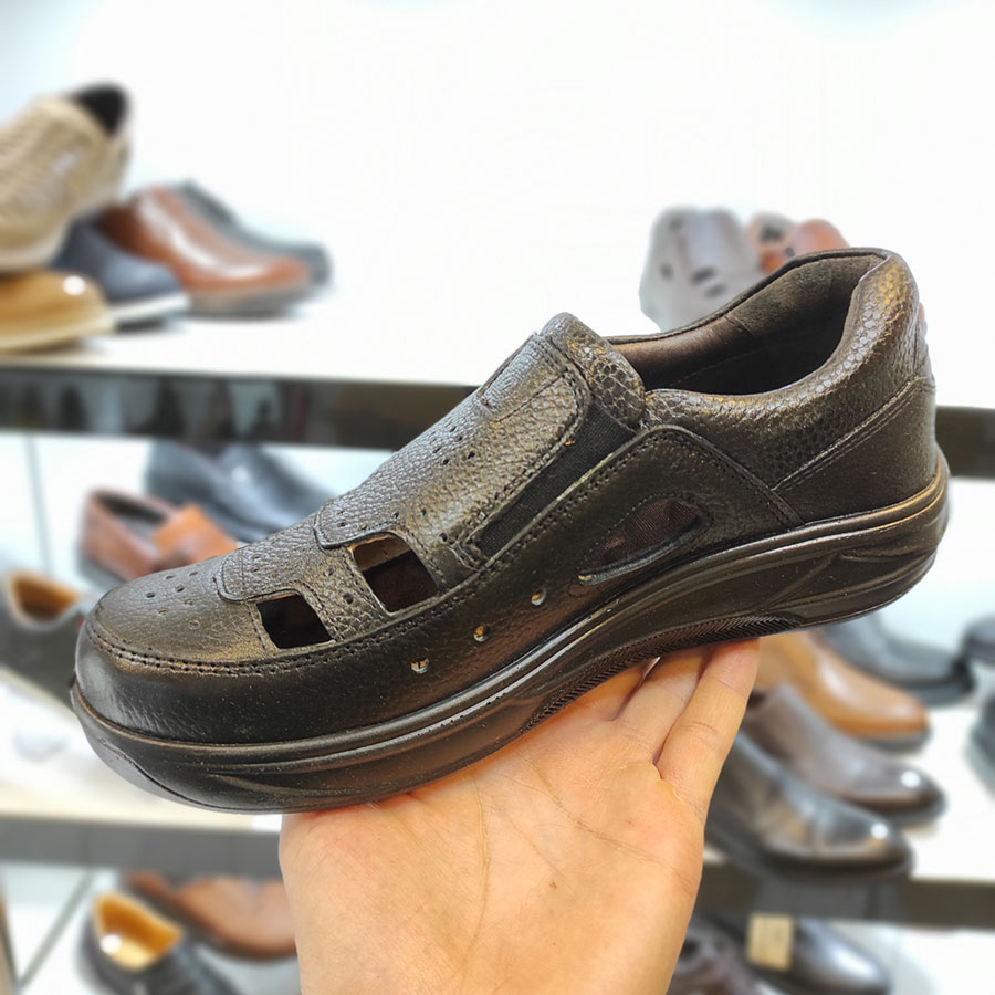 کفش تابستانی  طبی راحتی مردانه چرم طبیعی تبریز کد 1513