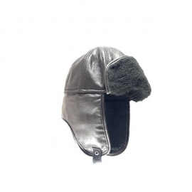 کلاه مردانه زمستانی چرم طبیعی کد 1105