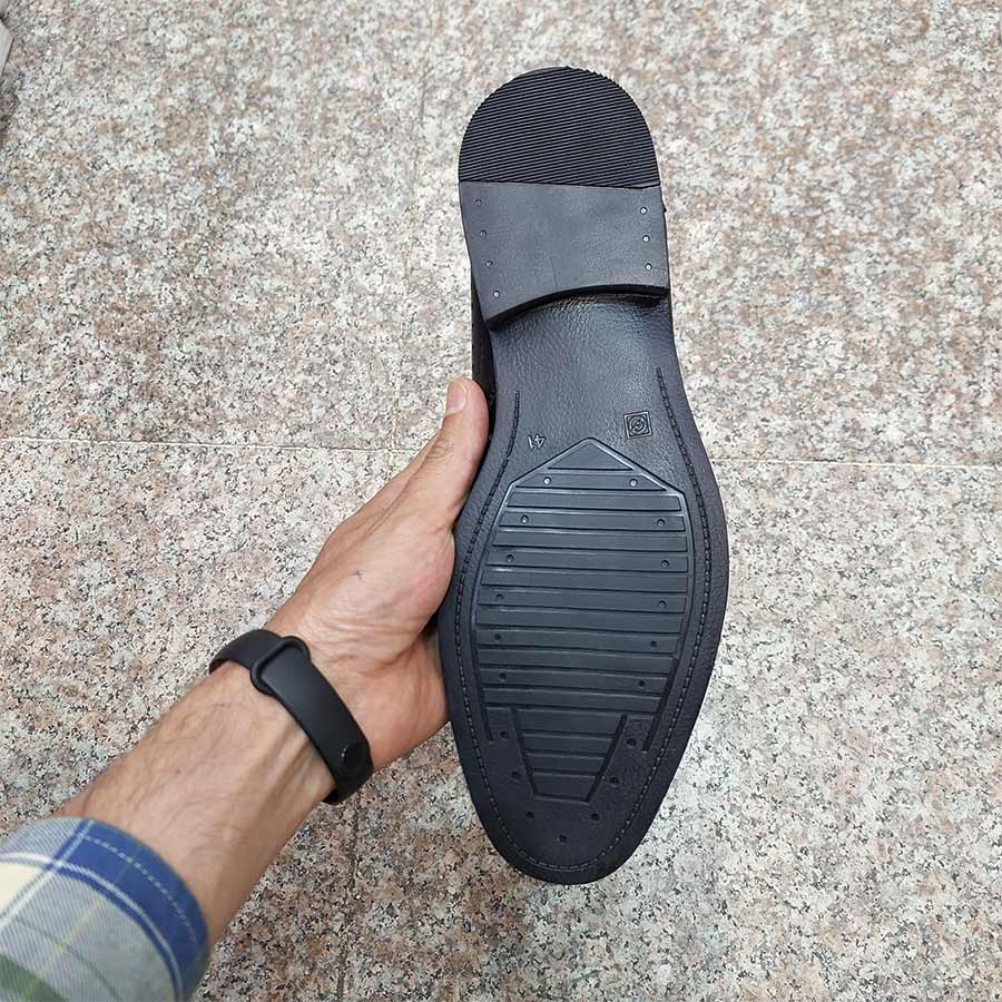 کفش مجلسی تابستانی  مردانه چرم طبیعی تبریز کد 2757