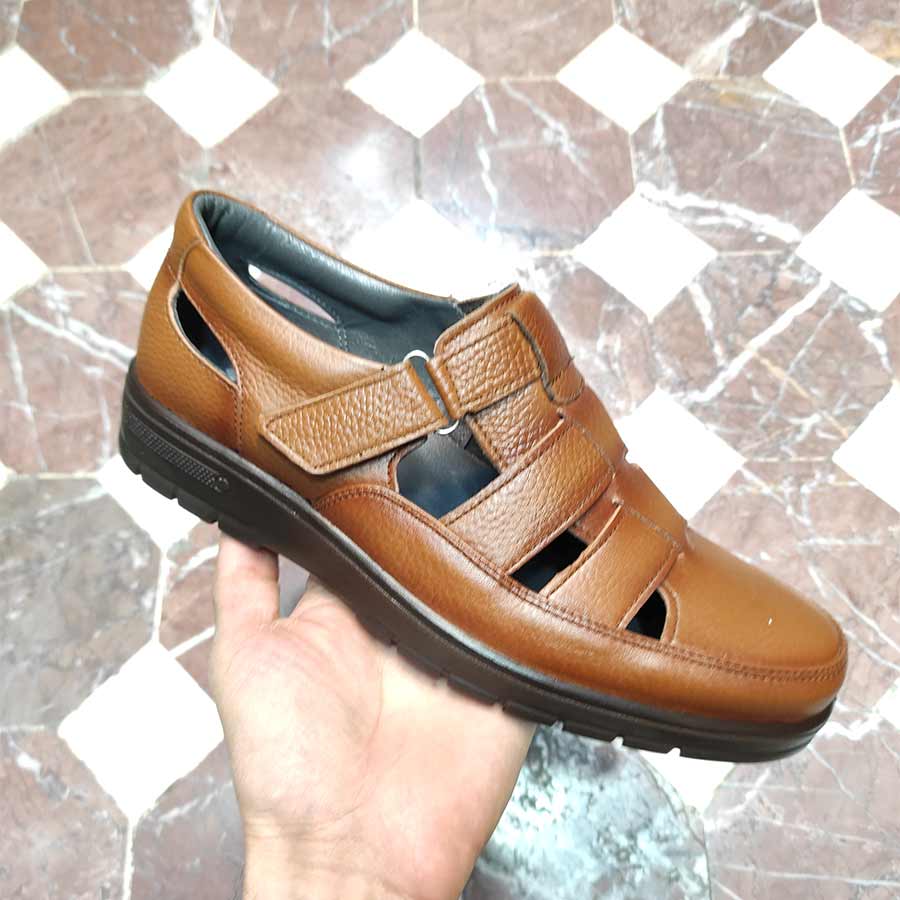 کفش تابستانی  طبی راحتی مردانه چرم طبیعی تبریز کد 2776